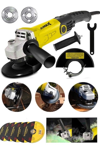 Stilmax STM35AG 3500 W Devir Ayarlı Spiral Taşlama Makinesi + Taşlama 125 MM 5 Adet