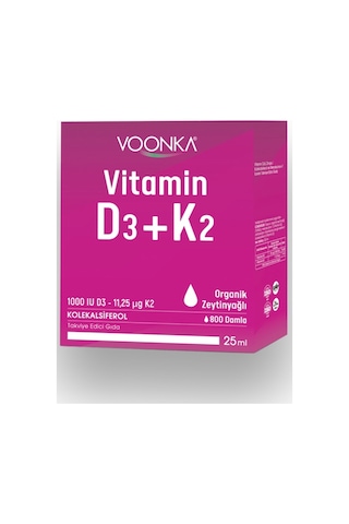Voonka Vitamin D3+K2 Damla 25 ML