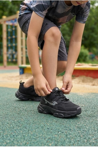 Pepino 2348 Anatomik Lastik Bağcıklı Kalın Taban Sneaker Çocuk Spor Ayakkabı Siyah