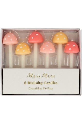 Meri Meri - Mushroom Birthday Candles - Mantar Doğum Günü Mumları - 6'lı