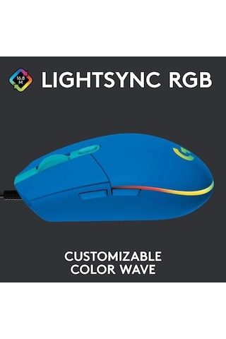 Logitech G203 Kablolu Gaming Mouse + Pad Mavi Mouse Diğer