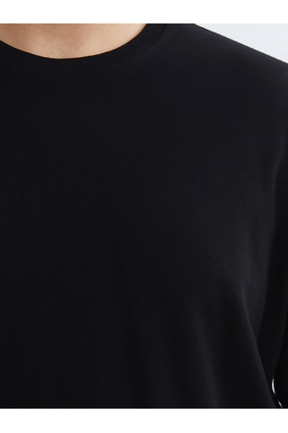 Lcwaıkıkı Classic Siyah Büyük Beden Bisiklet Yaka Erkek Sweatshirt