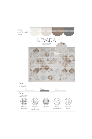 Cool Halı Nevada 2503 Krem Bej Halı Modern Çizgili Parlak Yumuşak Ev Oda Oturma Odası Salon Halısı