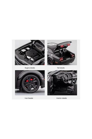 Dodge Challenger 1:24 Ölçek Diecast Metal Model Araba Sesli Ve Işıklı Kapı Kapılar Açılır 84590211