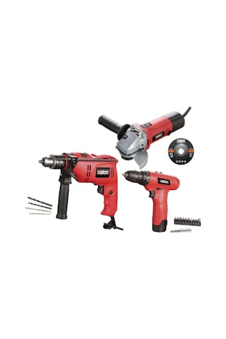 Attlas Eco Set 3G Li Darbeli Matkap + Akülü Matkap + Avuç Taşlama