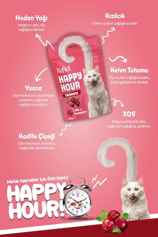 Happy Hour Sakinleşmeyi Tamamlayıcı Kedi Ödül Mamasi 60 Gr Tekli Paket