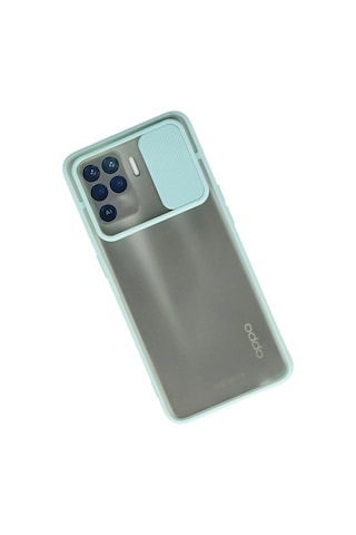 Newface Oppo Reno 5 Lite Kılıf Palm Buzlu Kamera Sürgülü Silikon Semeglbl - 73 - Turkuaz