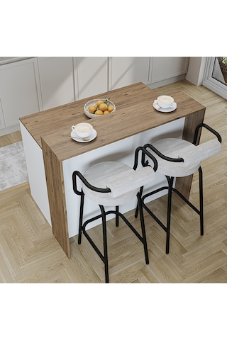 Cortado Bar Masası Dolaplı, Kapaklı Mutfak Masası, Mutfak Adası
