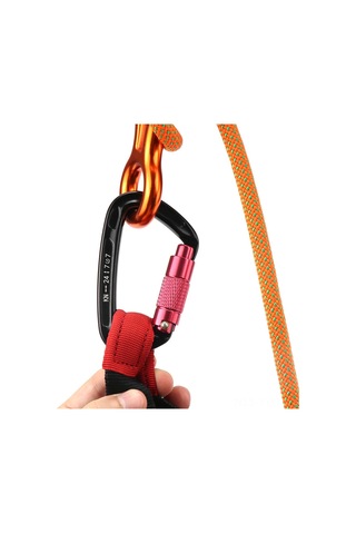 Geeksen 24kn Otomatik Kilitleme D Tipi Dağcı Kilit, 7075 Alüminyum, 2400kg Yük Kapasitesi, Dağcılık Kamp Çadır Hammock Güvenlik Kilit Aracı Siyah Çok Renkli