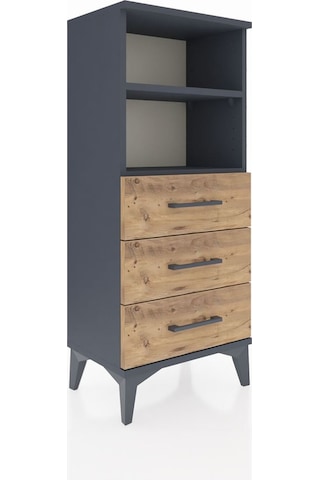 Arges Komodin 2 Raflı 3 Çekmeceli 44x30x106 Antrasit-çam Antrasit