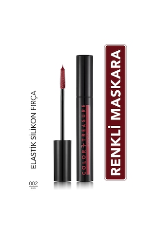 Flormar Color Treasure Hacim Veren & Yüksek Pigmentli Renkli Maskara 002 Ruby