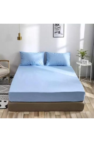 Lastikli Penye Çarşaf 200x200 cm Mavi Lastikli Penye Çarşaf 200x200 cm Mavi