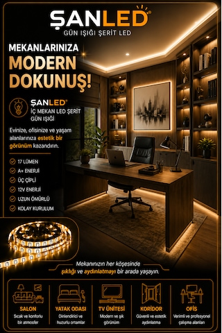 3 Çipli Şerit Led Gün Işığı Rengi 12v 40 Metre