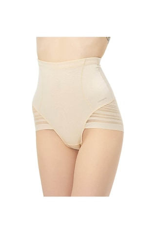 Blackspade Kadın Yüksek Bel Slip Korse Body Cotrol - Tül Detaylı Ten-ten Ten Rengi