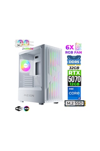 Fazeon Astra X770 i7-14700F 32 GB 1 TB M.2 NVMe SSD 12 GB RTX5070 Free Dos Masaüstü Oyuncu Bilgisayarı