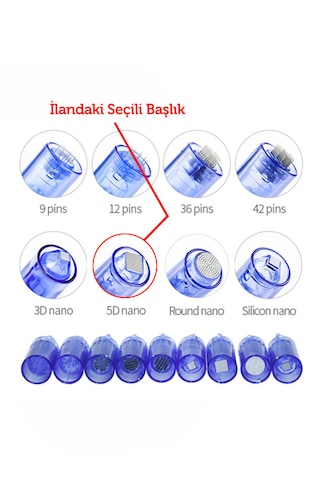Dr. Pen Dermapen Nano Kare İğne Soket Girişli Tüm Cihazlara Uyumlu 5'li