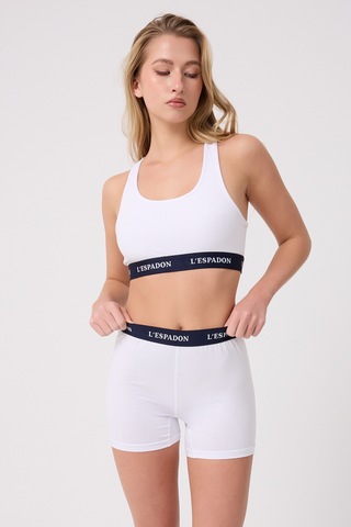 Athleshorts Yüksek Bel Kadın Uzun Boxer Şort-3097 Beyaz