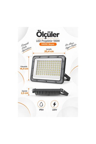 Onerous 6400k Beyaz Led Projektör