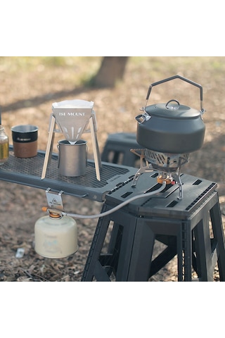 Teltree Kamp Çadırı Çelik Kanca - Stant Gazyakıt/ Bardak Asıcı Aksesuarı - Taşınabilir Masa Kenarı Saklama Gümüş