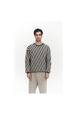 Elijah Şeritli Antrasit Erkek Triko Kazak Antrasit