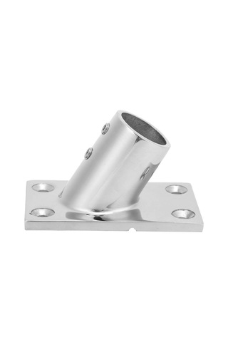 Vkemall 316 Paslanmaz Çelik 22mm Gemi Ray Bağlantısı, 3mm Kalın Duvar, Tuzlu Suya Dayanıklı, Yat Ve Bot Uygulamaları İçin 60 Derece Kare Taban