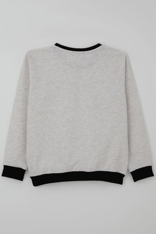 Breeze Erkek Çocuk Sweatshirt Renkli Yazı Baskılı 10-16 Yaş, Bej Melanj