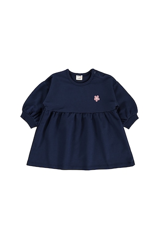 Civil Baby Çiçek Nakışlı Basic 6-18 Ay Elbise - Lacivert Koyu Lacivert