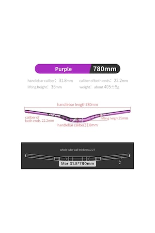 Lunje All Ride Açılı 9mm Gidon Mor 31.8mm