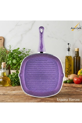 28 Cm Granit Izgara Tavası - Violet Violet