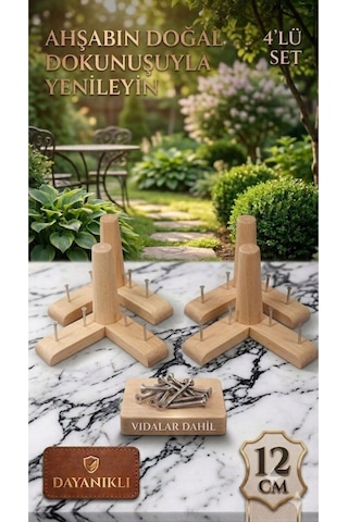 12 Cm Ham Gürgen Ahşap Mobilya Ayağı Yüksek Dayanıklı Koltuk Ve Baza Ayağı 4'lü Set 12 Cm Ham Gürgen Ahşap Mobilya Ayağı Yüksek Dayanıklı Koltuk Ve Baza Ayağı 4'lü Set