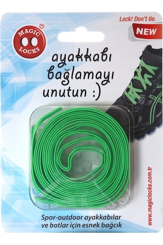 Magic Locks Akılı Elastik Yassı Bağcık-Neon Yeşil Neon Yeşil