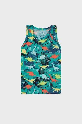 Lela Desenli Streç Pamuklu Bisiklet Yaka Atlet Boxer 2'Li Iç Giyim Erkek Çocuk Takım 6651010 Yeşil