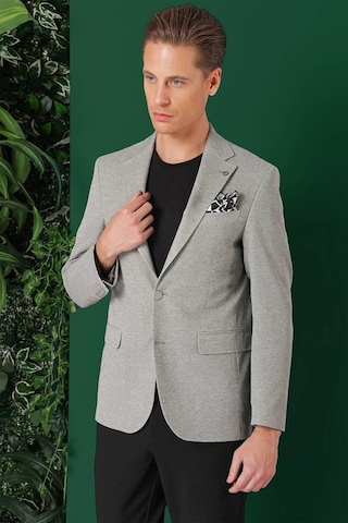 Efor Comfort Fit Kırçıllı Dokuma Pamuklu Casual Gri Ceket C 665 Gri