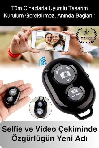Bluetooth Kablosuz Uzaktan Kumanda İos Android Uyumlu Selfie Fotoğraf Video Çekme Remote Shutter Diğer