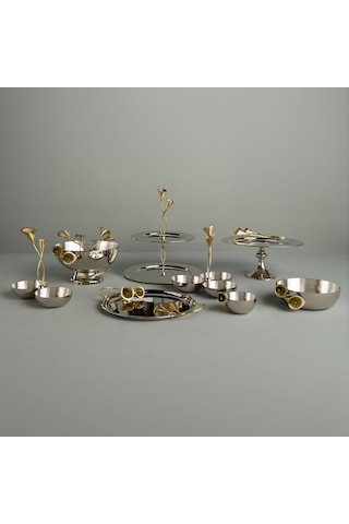 Linens Lily Servis Çatal-kaşık Seti Gümüş