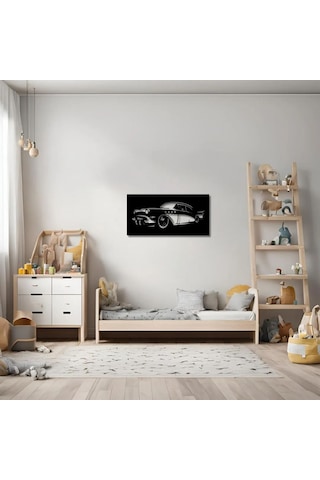 Lazer Kesim Metal Duvar Dekoru Araba 2 Car Metal Duvar Tablosu Araba