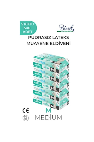 Lateks Pudrasız Muayene Eldiveni M-5 Paket 100'lü Lateks Pudrasız Muayene Eldiveni M-5 Paket 100'lü