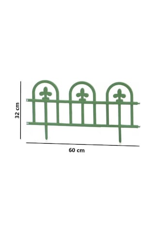 Omnipazar Sy-5992 Estate Plastik Bahçe Çiti 60x32 Cm 4'lü Set Yeşil