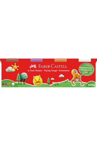 Faber-Castell Oyun Hamuru 4 Renk,4x100,Klasik Renkler,Yumuşak Hamur,Eğlenceli Hamur Seti Faber-Castell Oyun Hamuru 4 Renk,4x100,Klasik Renkler,Yumuşak Hamur,Eğlenceli Hamur Seti
