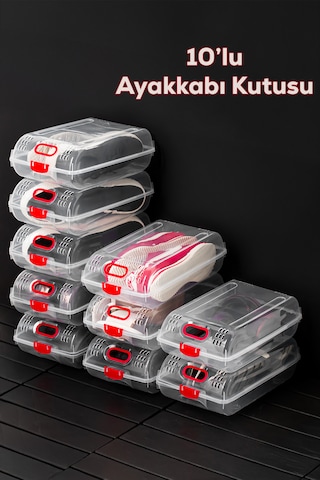 Porsima 204-10 Kadın Ve Çocuk Ayakkabı Saklama Kutusu - Şeffaf