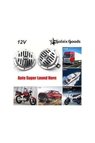 Pazly Drimore 12v 320hz Elektrikli Super Kornası, 2li, 125mm Krom Araç Kornası