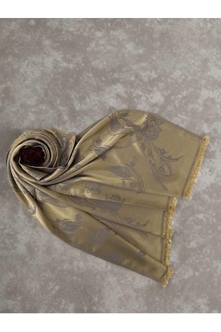 Echarmes Gold Lalezar Desen Kadın Şal Gold
