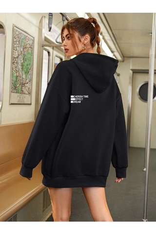 Altamira Unisex Effect Baskılı Oversize Kapşonlu Sweatshirt 001