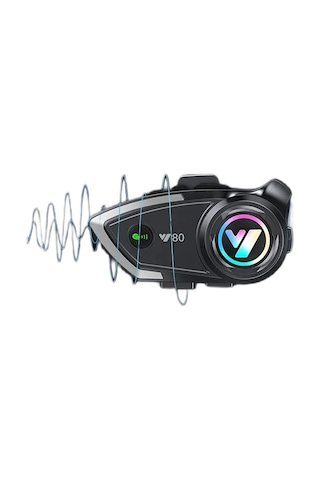 Vothoon Y80 Intercom  ışıklı Motosiklet Kask Kulaklığı