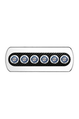 Labarka 6'lı Krom Switch Panel Sigortalı Korna Butonlu 12-24V