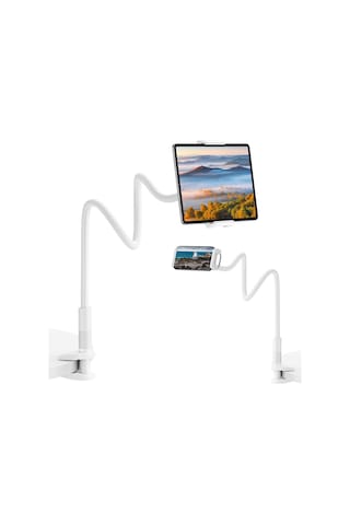 Saiji Datura Is 100cm Akrobat Flexible Ayarlanabilir Telefon Tablet Tutucu Beyaz
