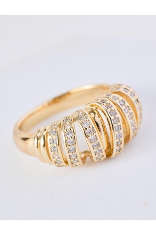 Jimmy Key Jimmy Key Karışık Taş Detaylı Bombe Formlu Yüzük 6sw488781999 Çok Renkli