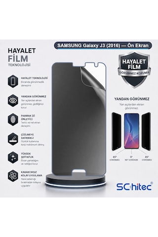 Samsung Galaxy J3 2016 Uyumlu Ön Yüzey Hayalet Privacy Hidrojel Ekran Koruyucu 70441762
