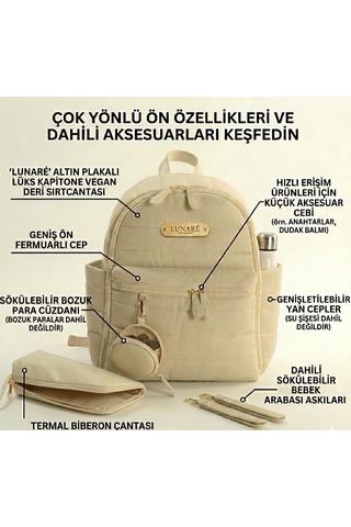 Anne Bebek Bakım Sırt Çantası Bej