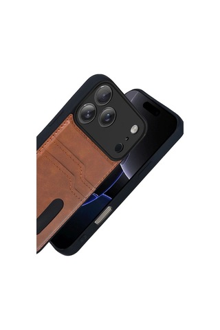 Apple İphone 17 Pro Max Sara Kartvizitli Deri Kılıf
